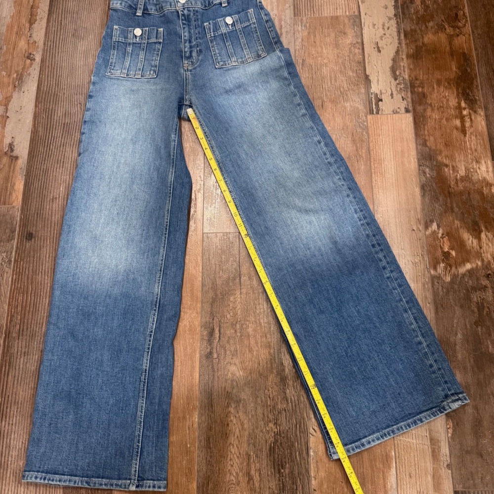 PAIGE Anessa 31 High Rise Wide Leg Utility Pocket Jeans Size 26 Blue Full Length - Picture 12 of 12